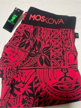 Men’s Red & Black Patterned Boxer Briefs